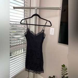 Topshop spaghetti strap lace mini dress